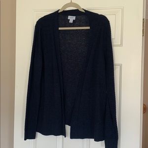 dark blue cardigan